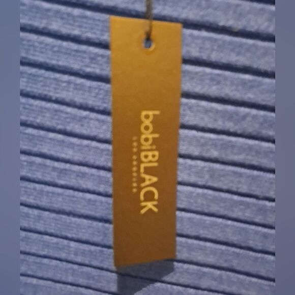 Bobi Black royal blue boat neck directional rib sweater size extra sm… - Picture 6 of 8